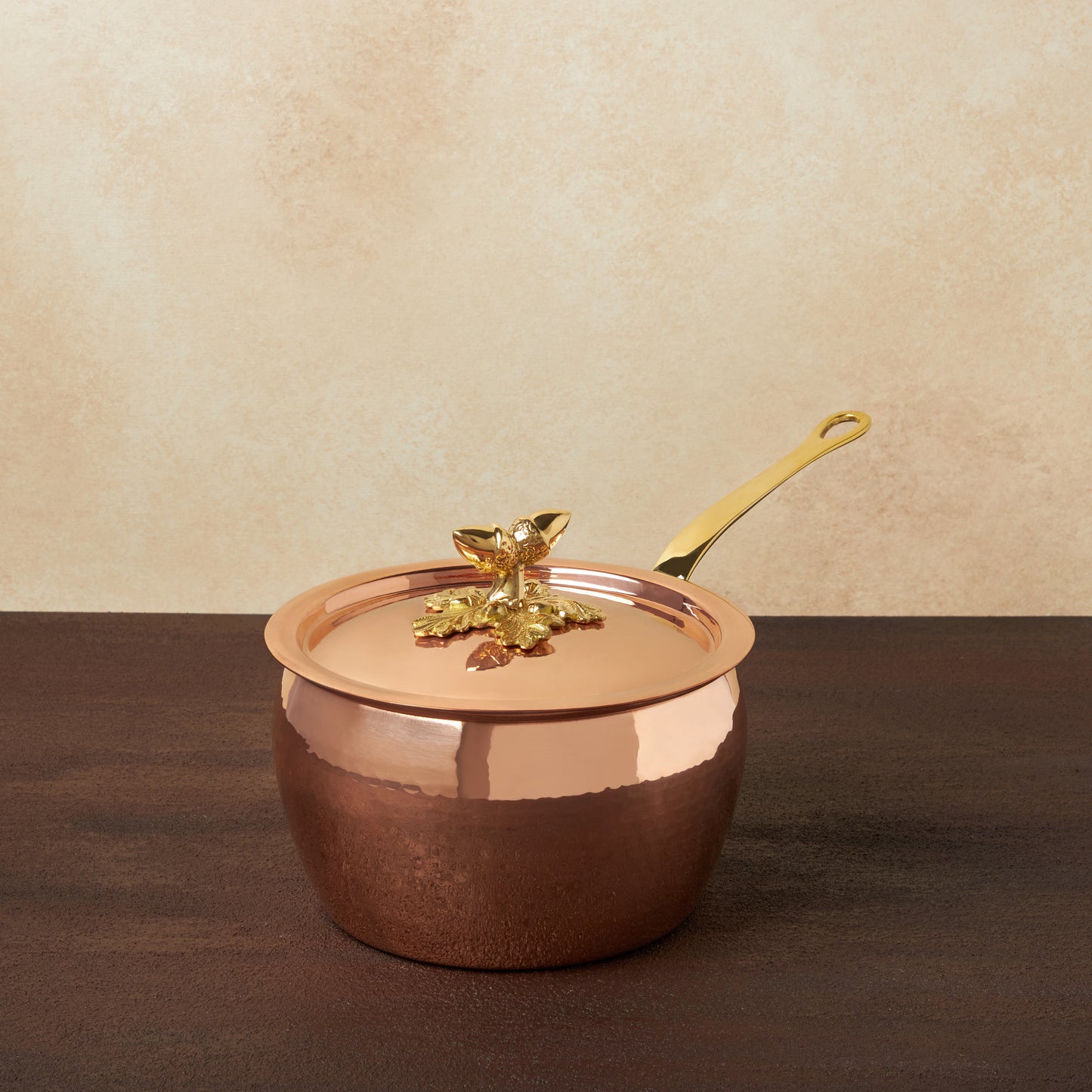 Hand-hammered copper, tin-lined saucepan from Ruffoni
