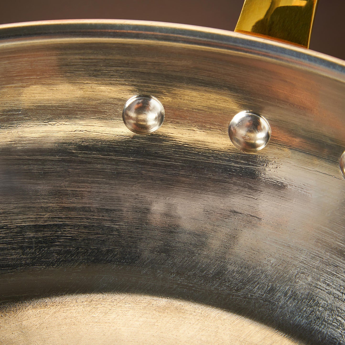 High purity, durable tin lining applied by hand over fire on solid hammered copper 11" Open Skillet from Ruffoni Historia collection
