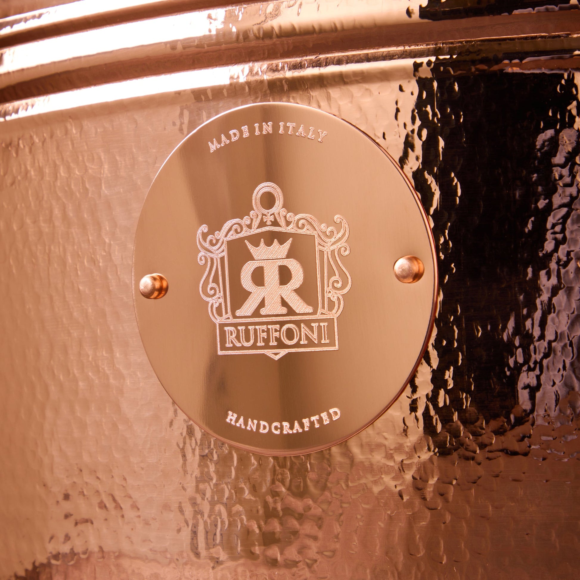 Large Ice Bucket Decorated with a unique Ruffoni bronze medallion. Made In Italy