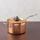 Opus Cupra hammered copper with stainless steel lining and decorated silver-plated lid knob finial from Ruffoni