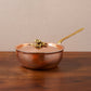 Ruffoni Olivia Cupra 4qt chef pan copper cookware with stainless steel lining, brass handles and decorated lids with brass olive and leaf knob finials