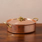 Ruffoni Olivia Cupra 7qt braiser copper cookware with stainless steel lining, brass handles and decorated lids with brass olive and leaf knob finials