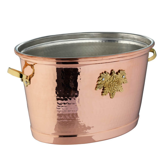 Large, hand-hammered, tin-lined bucket from the Historia collection of Ruffoni