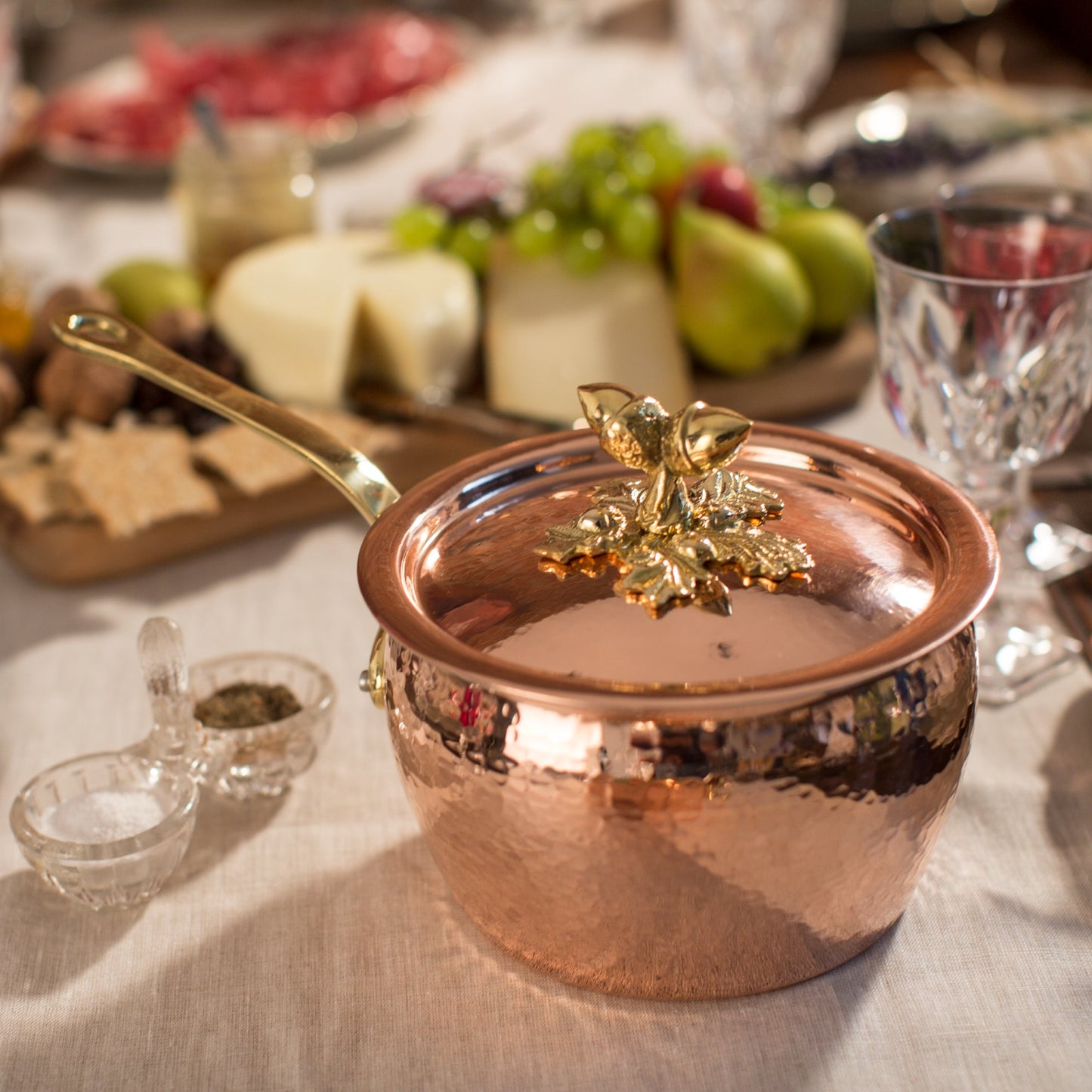 Hand-hammered copper, tin-lined saucepan from Ruffoni